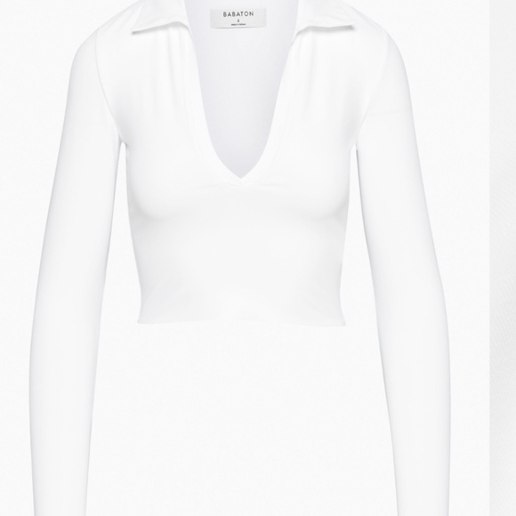 Babaton Contour Polo Long sleeve in Coffee Bean - Picture 2 of 5